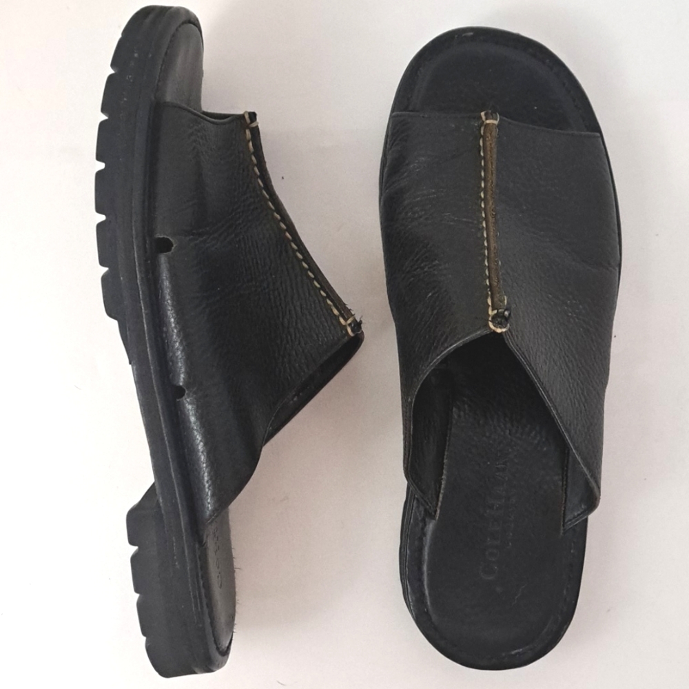 Cole Haan leather lug sole slip-on open toe slides sandals size 8